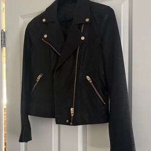 Women's Black Biker Jacket Vegan Leather